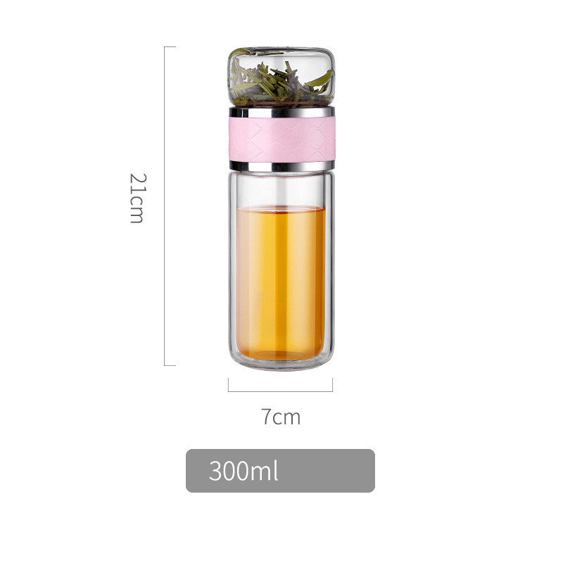 Creative Double-Wall Glass Tea Infuser Cup