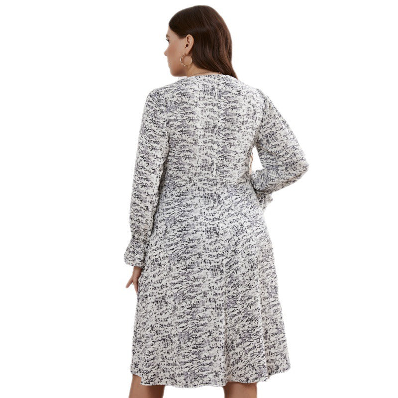 Elegant V-Neck Long Sleeve Dress