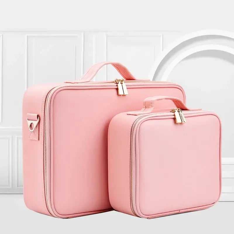 Large Capacity Portable Makeup Bag with Adjustable Dividers