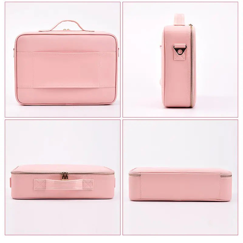 Large Capacity Portable Makeup Bag with Adjustable Dividers