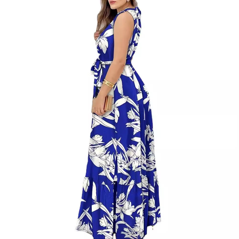 Floral Halter Neck Maxi Dress