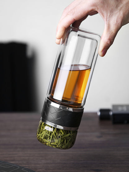 Creative Double-Wall Glass Tea Infuser Cup